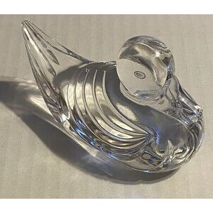 Waterford Crystal FIGURINE PAPERWEIGHT MALLARD DUCK BIRD 4"Lx 2.25”H Ireland EUC